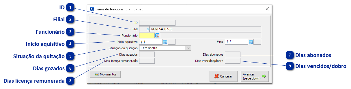Manutenção das Férias