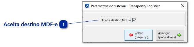 Parâmetros do sistema