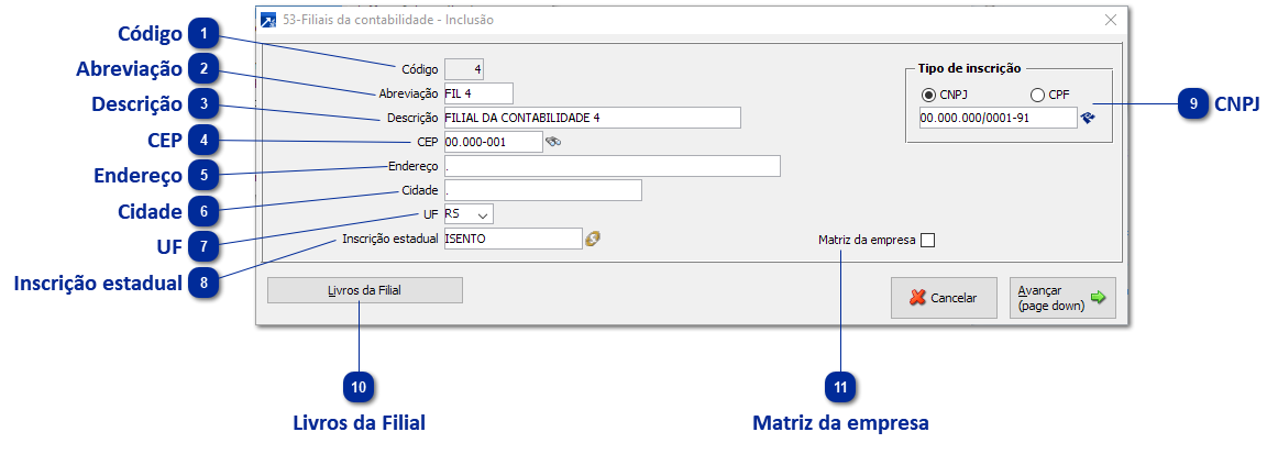 53 - Filiais da Contabilidade