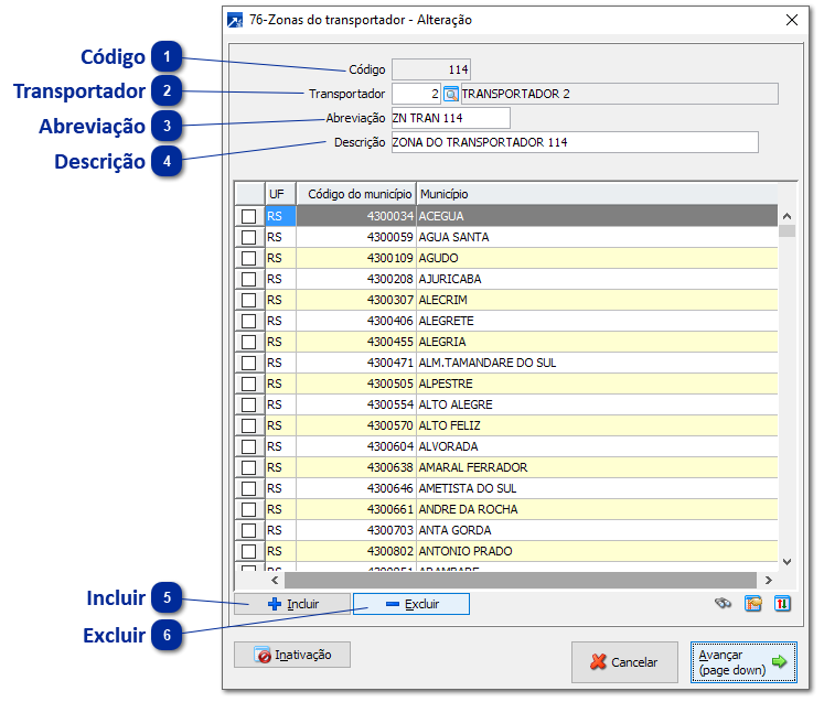 76 - Zonas do Transportador