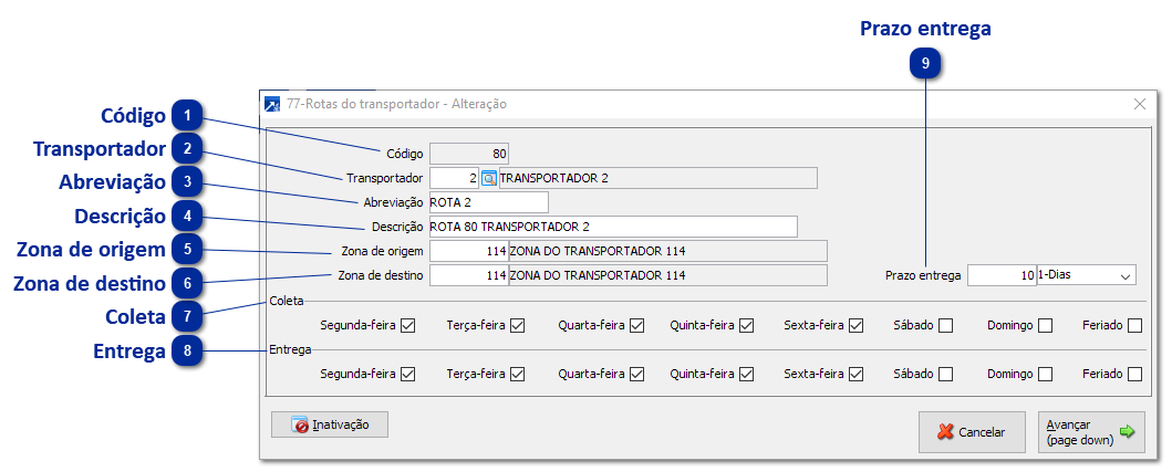 77 - Rotas do Transportador