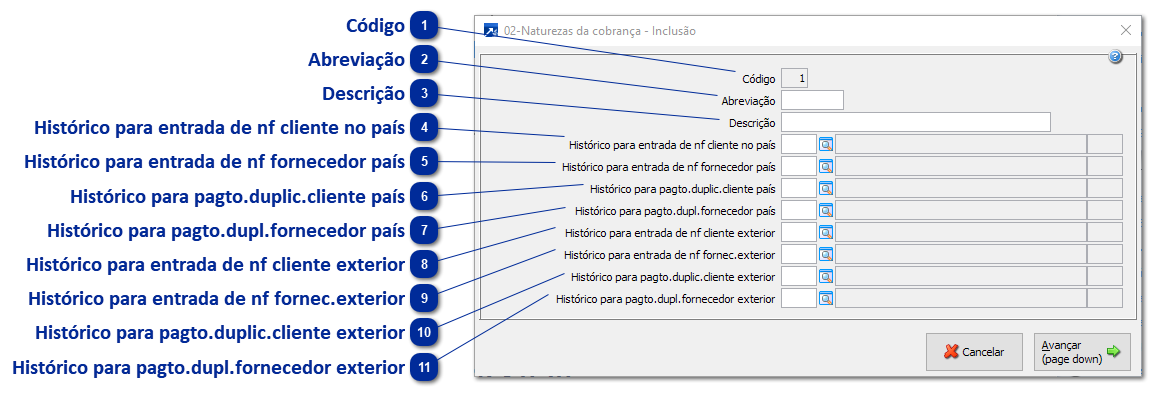 02 - Natureza de Cobrança