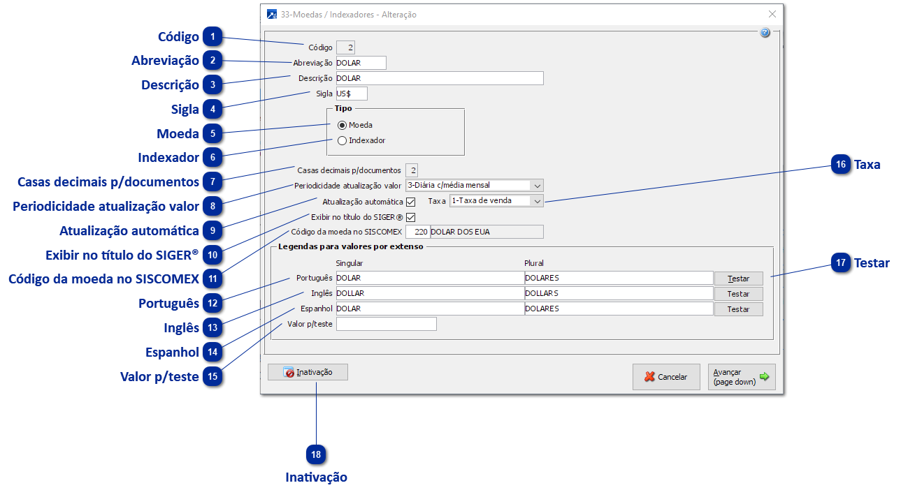 33 - Moedas/Indexadores