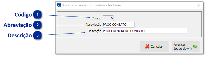 45 - Procedência do Contato