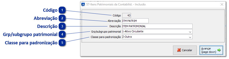 57 - Itens Patrimoniais da Contabilidade