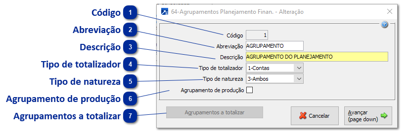 64 - Agrupamento do Planejamento Financeiro