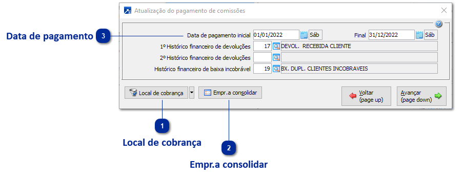 Atualização Pagamento Comissões