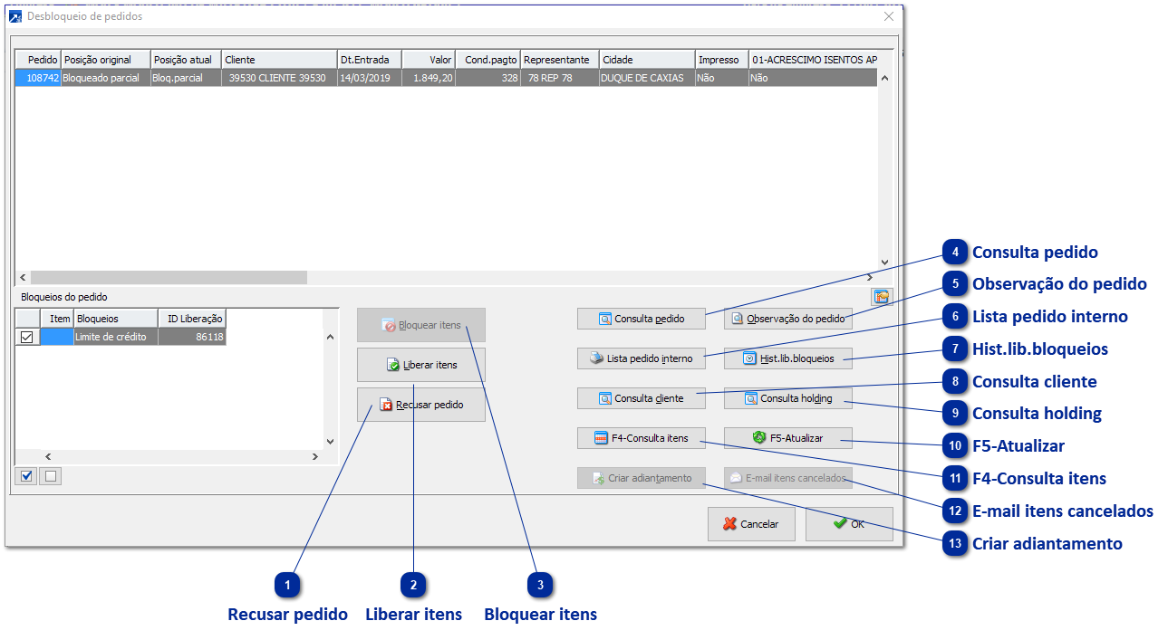 Bloqueio/Desbloqueio Manual