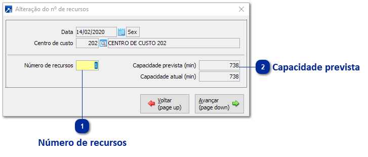 Botão de Alteração de Recursos
