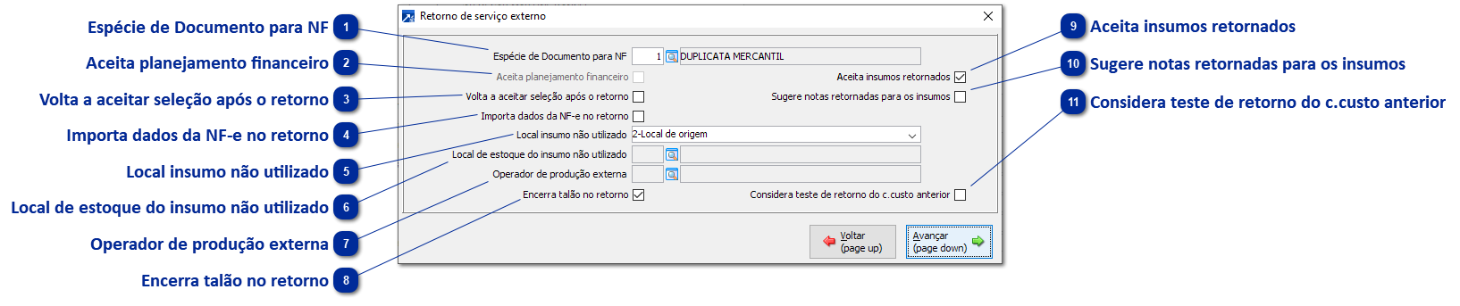 Configurações da Empresa - Retorno