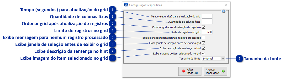 Configurações Específicas