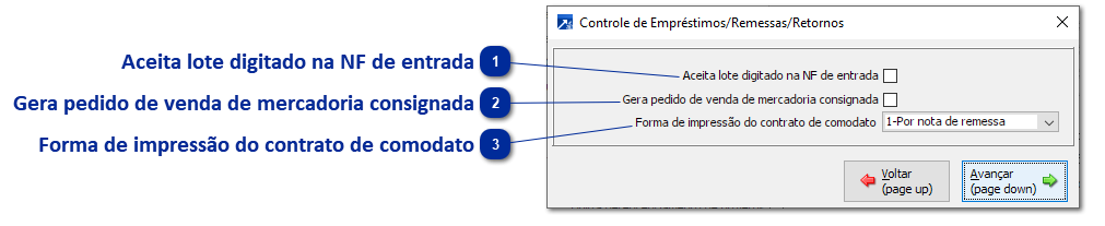Controle de Empréstimos/Remessas/Retornos