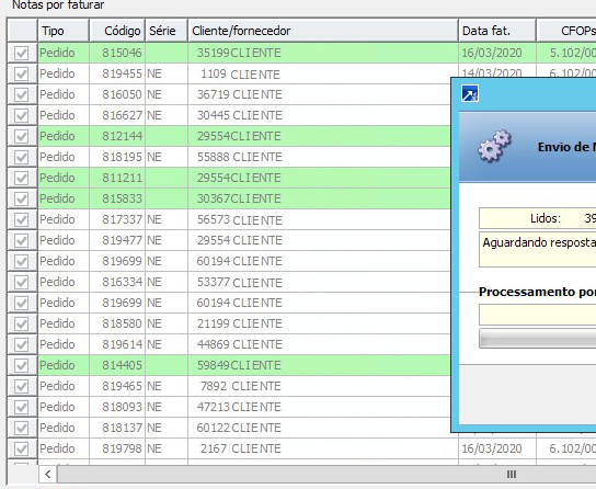 2. Notas por faturar