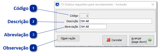 Requisitos de Recrutamento