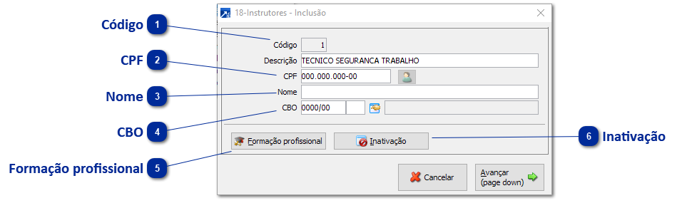 Instrutores