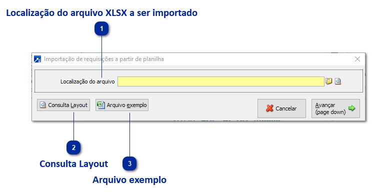 Importação de requisições