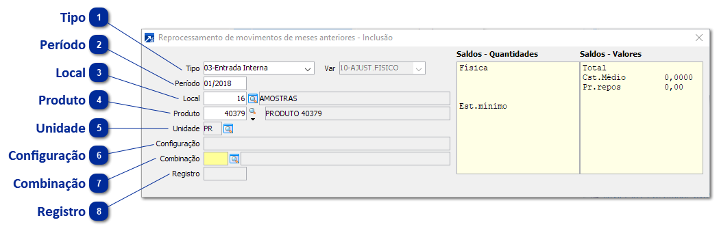 Movimento em Período Anterior