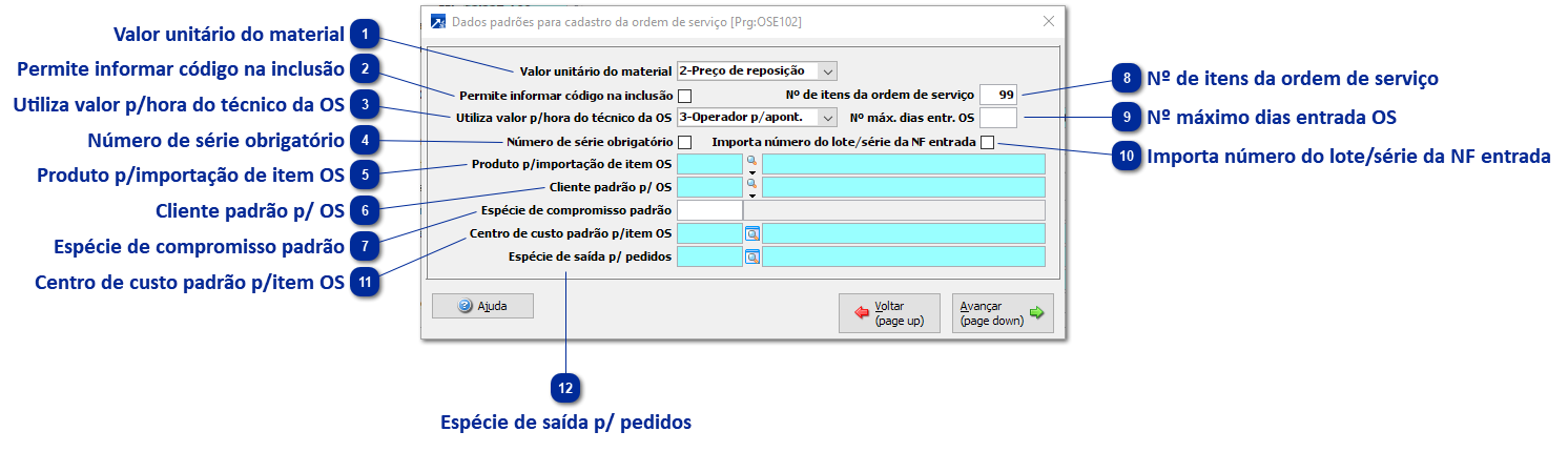 Padrões para Cadastro
