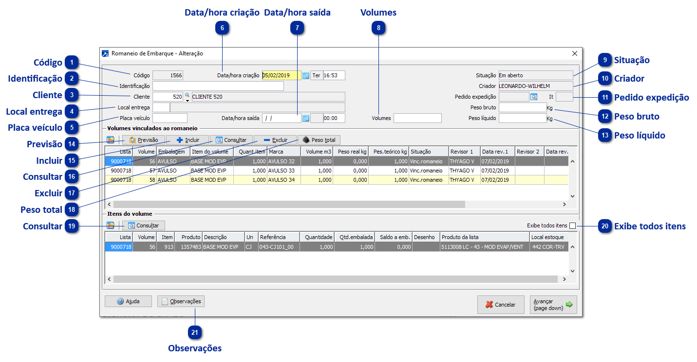 Romaneio de Embarque