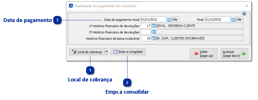 Atualização Pagamento Comissões