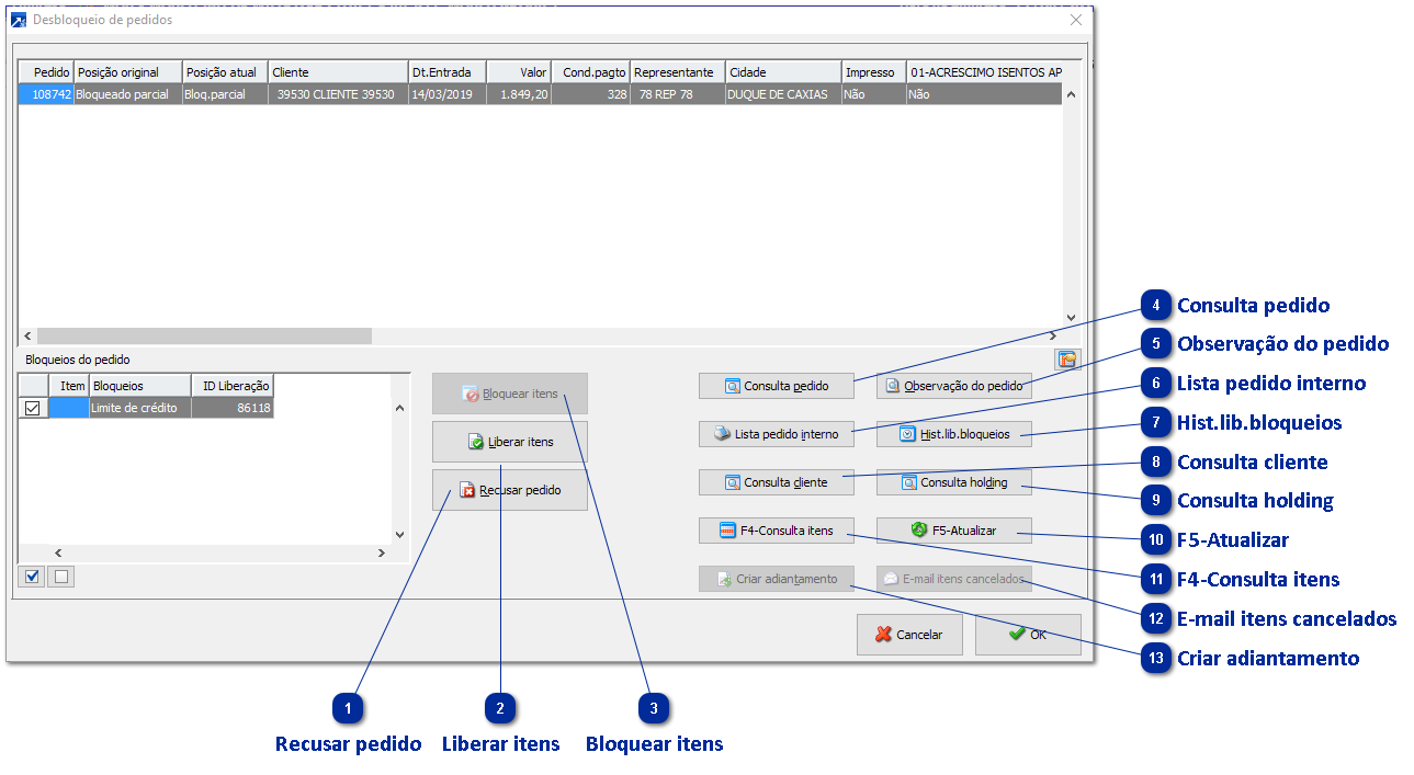 Bloqueio/Desbloqueio Manual