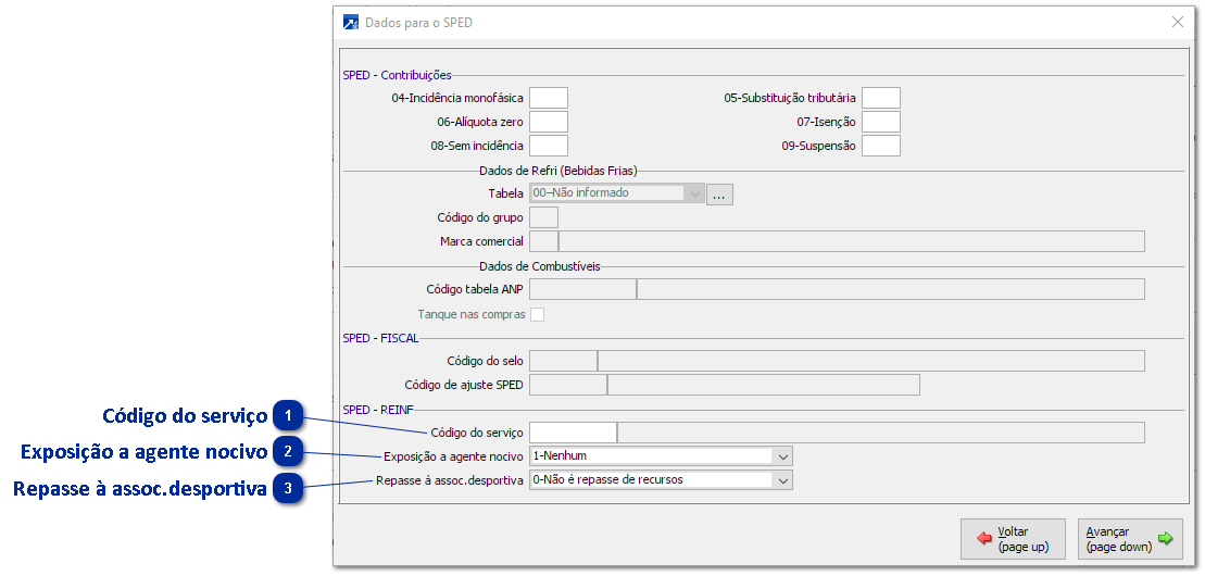 Configurações (Cadastro dos produtos)
