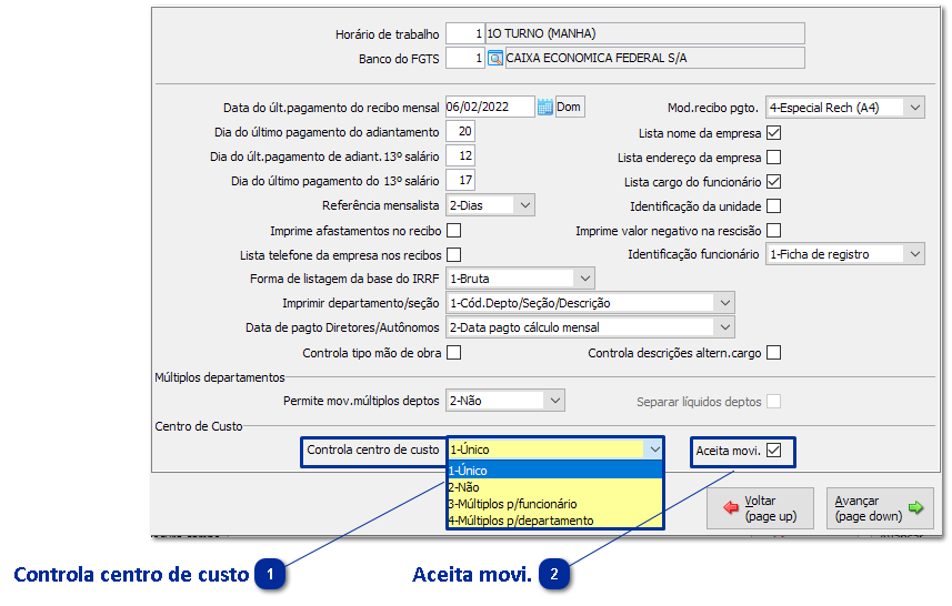 Empresa por Centro de Custo