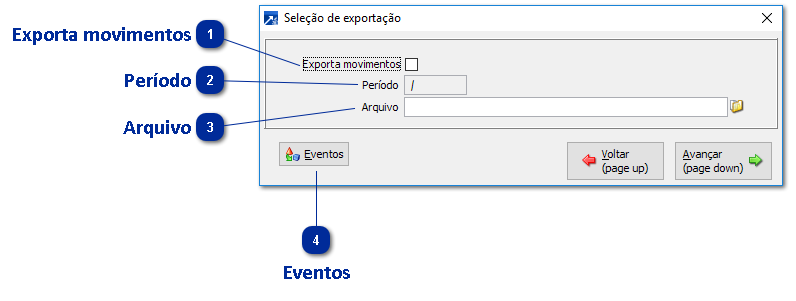 Exportação/Importação de Movimentos