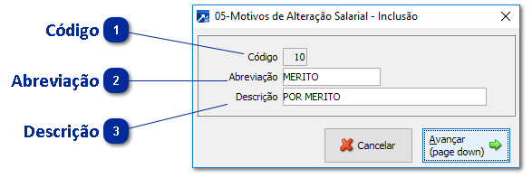 Motivos de alterações salariais