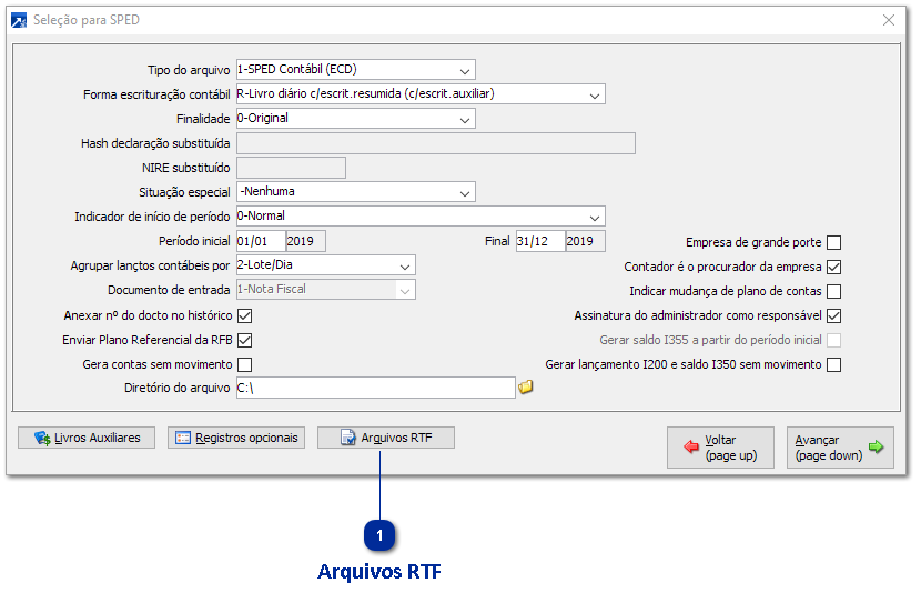 Geração do arquivo ECD
