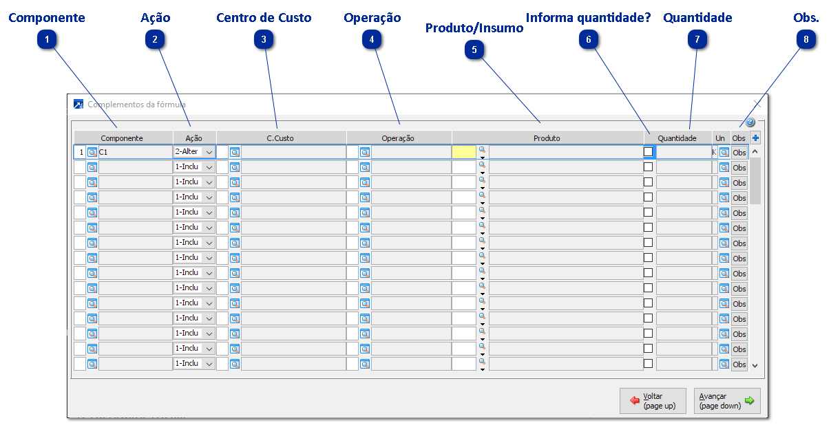 Manutenção Complementos da Fórmula