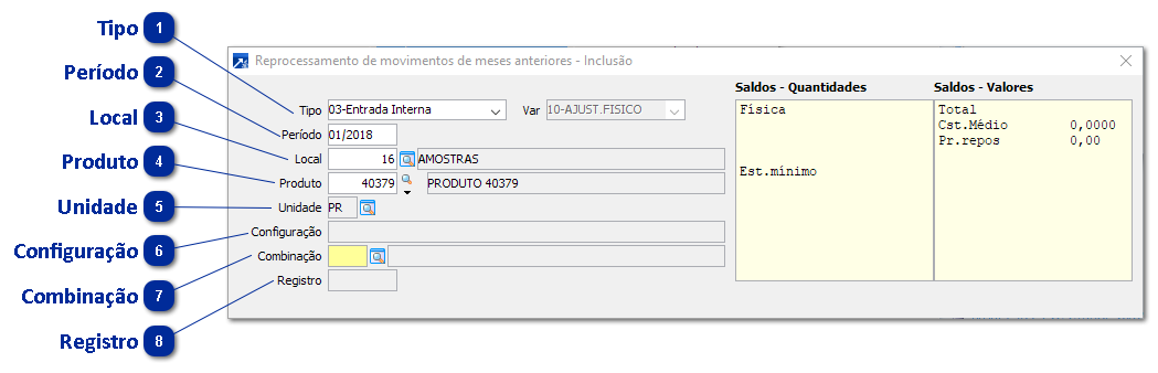 Movimento em Período Anterior