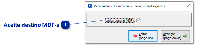 Parâmetros do sistema