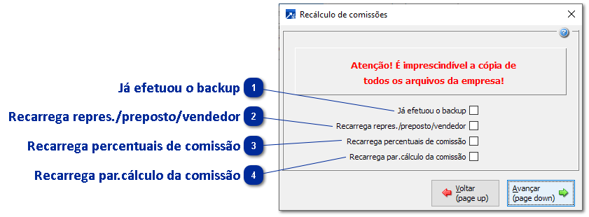Recálculo de Comissões