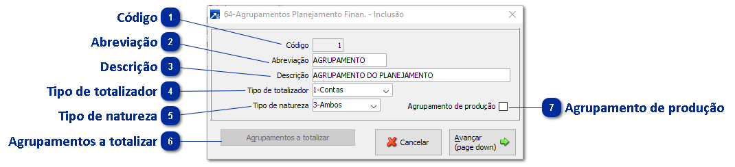 64 - Agrupamento do Planejamento Financeiro