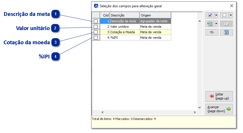 Alteração Geral de Campos