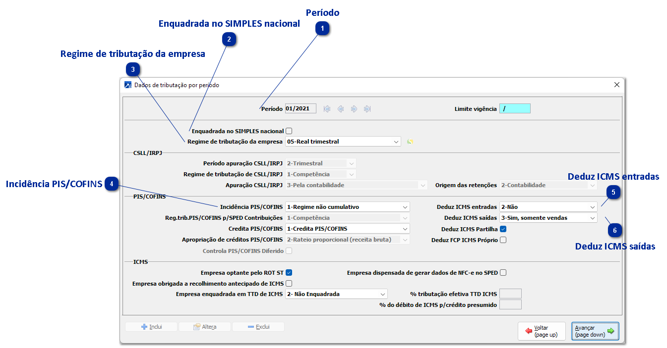 Alteração do tipo de tributação para o Estoque