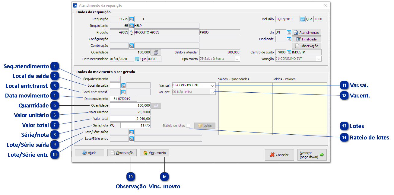 Atendimento das Requisições