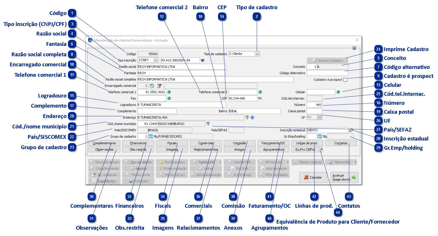 Clientes e Fornecedores