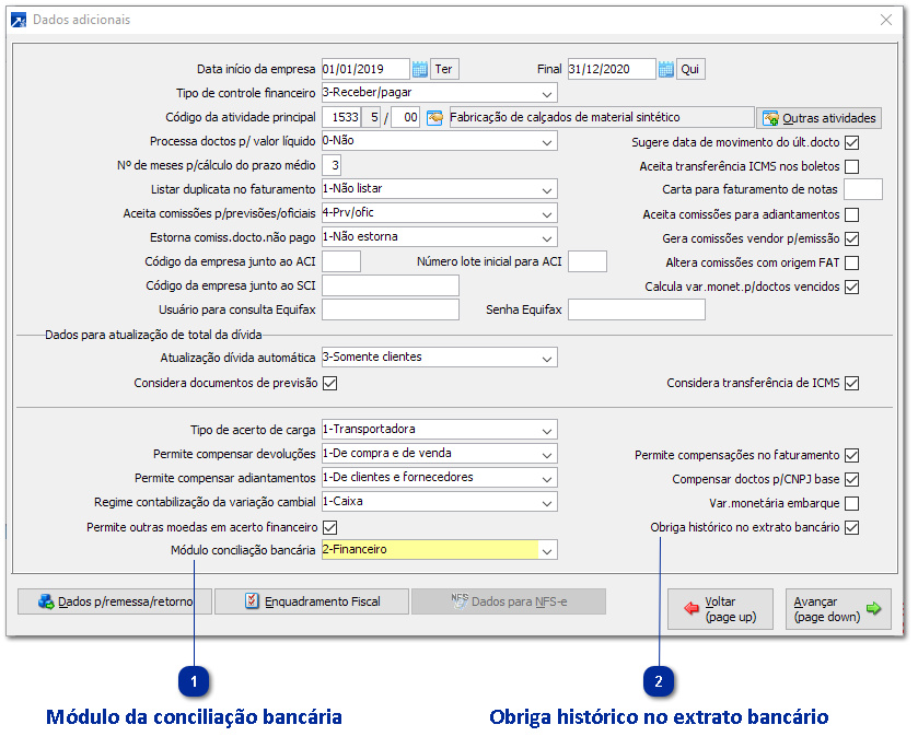 Configuração na Empresa
