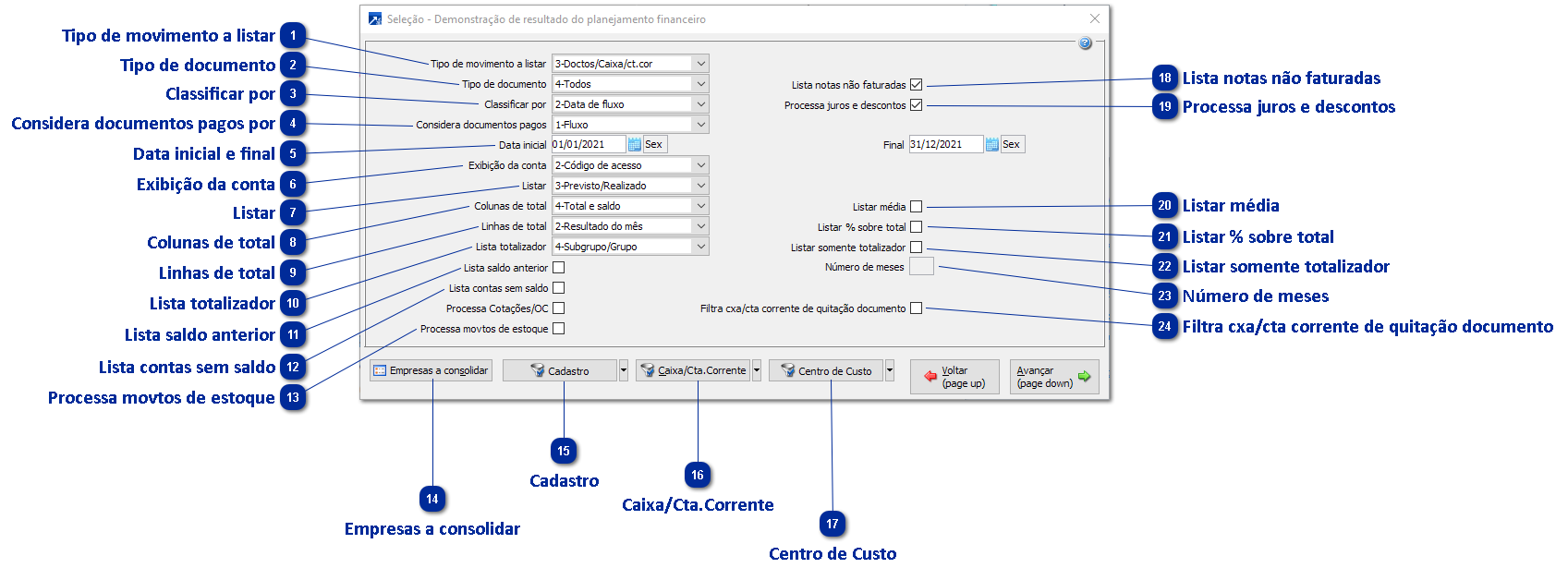 Demonstrativo do Planejamento Financeiro