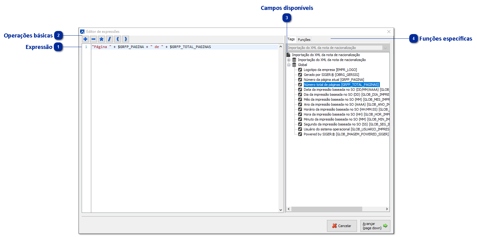 Editor de Expressões