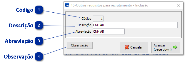 Requisitos de Recrutamento