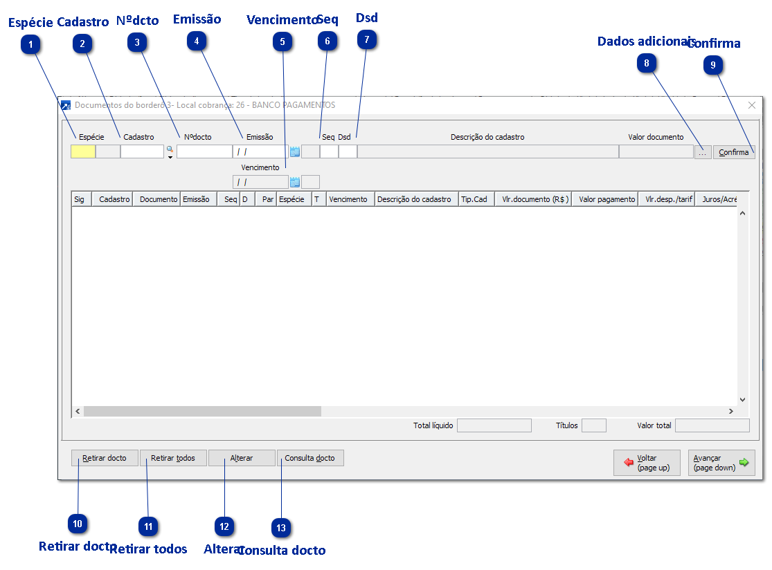 Funções para Seleção dos Documentos