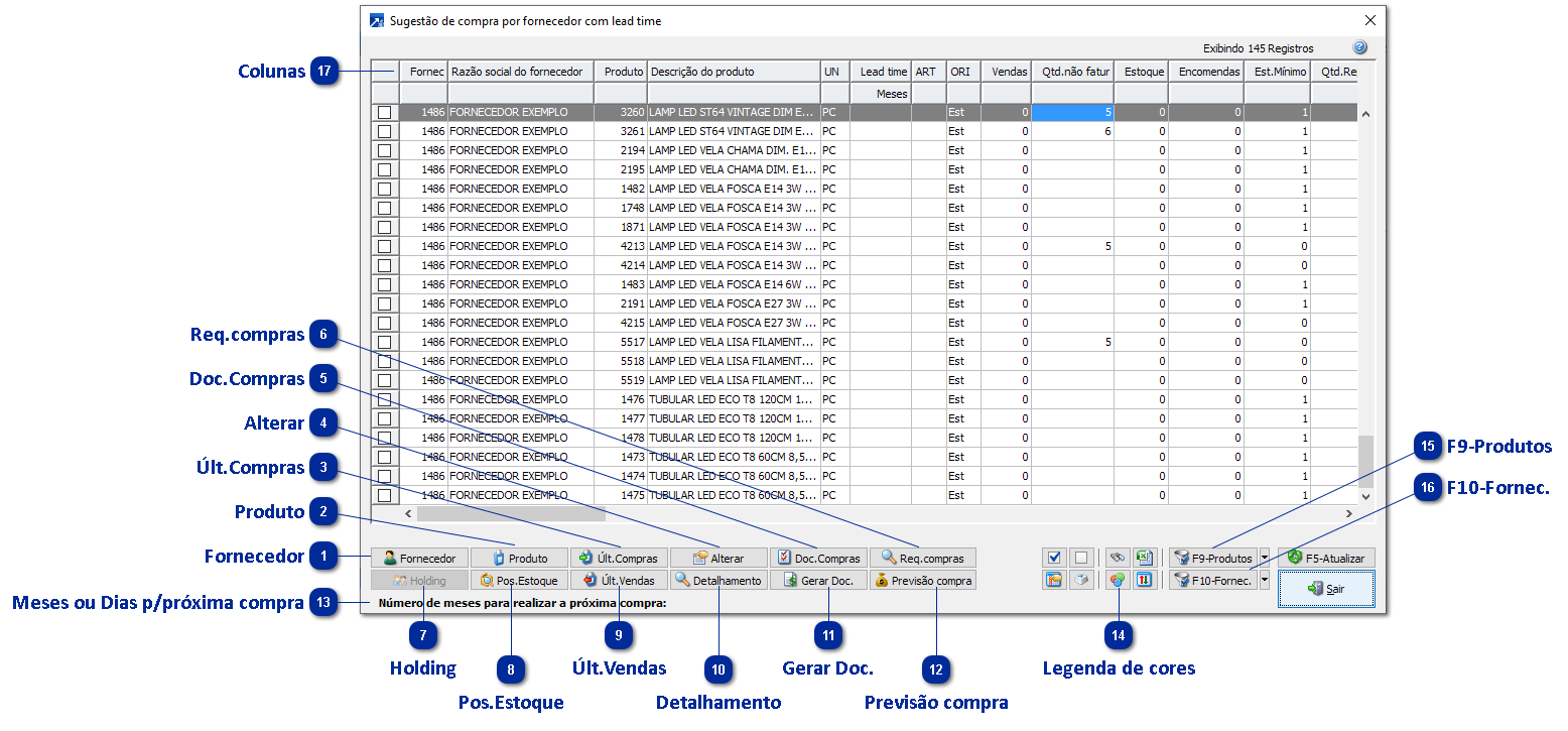 Grid de Sugestão de Compra