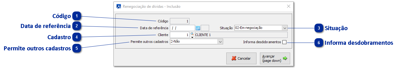 Inclusão da Renegociação de Dívidas
