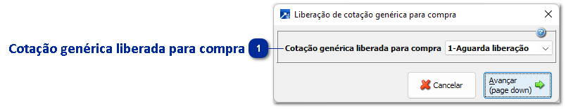 Liberação da Cotação Genérica