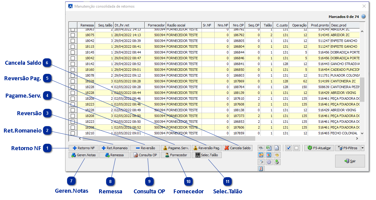 Manutenção Consolidada