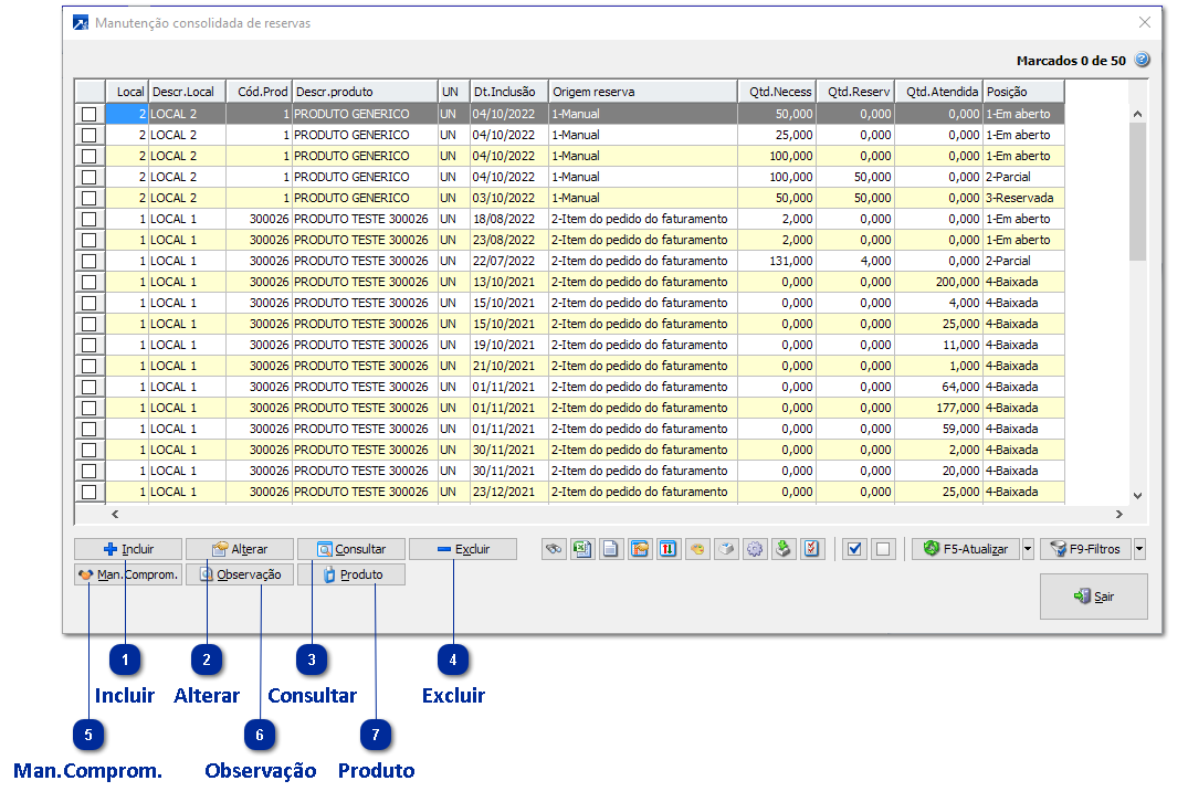 Manutenção consolidada
