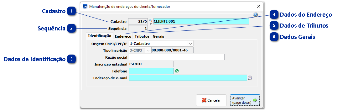Endereços